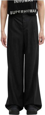 032c Wide Leg Suit Broeken - Heren - Wijde Broeken - Zwart - M - Wol - Broeken