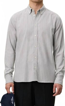 Les Deux Desert Regular Stripe Shirt In Grey Melange