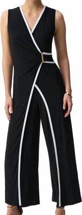 Joseph Ribkoff Outlined Culotte Jumpsuit In Black