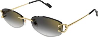 Cartier Grey Multilayer Geometric Ladies Sunglasses CT0467S 001 57