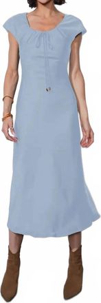 Greylin Inez Satin Midi Dress In Moonstone Blue
