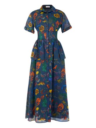 Rosie Assoulin Boogie Woogie Bugle Boy floral printed midi dress - women - Fabric - 12 - Blue