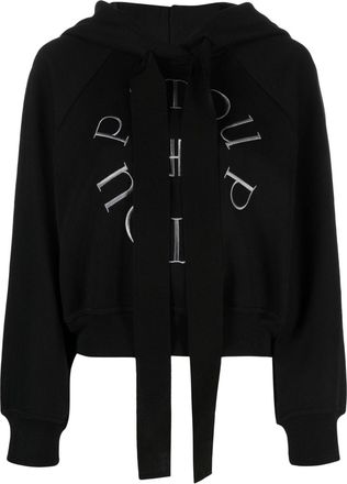 Patou Medallion cotton hoodie - women - Cotton - S - Black