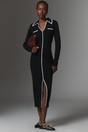 endless rose Long-Sleeve Binded Column Midi Dress