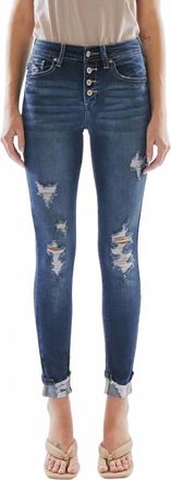 Kancan Showstopper High Rise Skinny Jeans In Blue