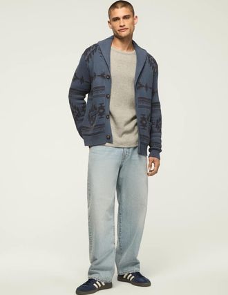 Lucky Brand Mens Southwestern Shawl Cardigan