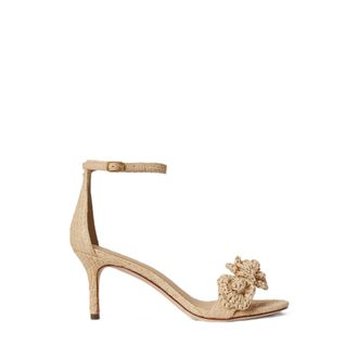 Ralph Lauren Delicate High-Heeled Sandal with Woven Texture