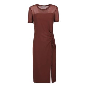 Patrizia Pepe Patrizia Pepe, Midi Dresses, female, Brown, Size: XS T-shirt Midi Dress