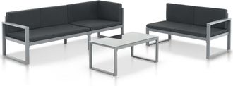 vidaXL Set De Muebles De Jard&iacute;n Con Cojines 3 Piezas Aluminio Negro Vidaxl