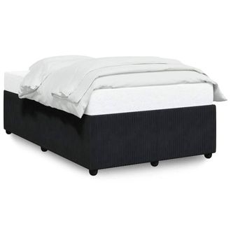 Berkfield Home Bed Frame without Mattress Black Double Velvet