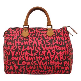 Louis Vuitton Speedy Handbag Limited Edition Monogram Graffiti Pink Canvas Handbag (Pre-Owned)
