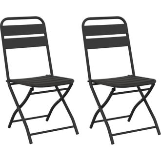 vidaXL Silla Plegable Para Jard&iacute;n 2 Pcs Antracita 55 X 56.5 X 91cm Vidaxl