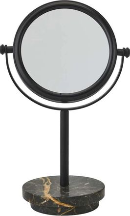 Aquanova Handgefertigter, luxuriöser Kosmetikspiegel Porto aus Marmor, Schwarz