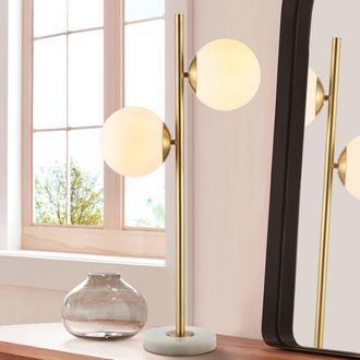 Jonathan Y Designs Amelie 28 2-Light Coastal Vintage Iron LED Table Lamp