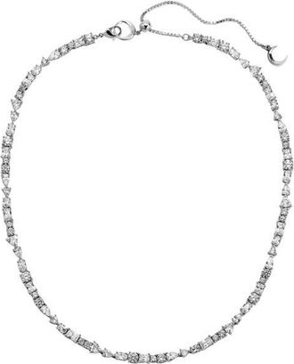Lili Claspe Mavis Tennis Necklace in Silver at Nordstrom