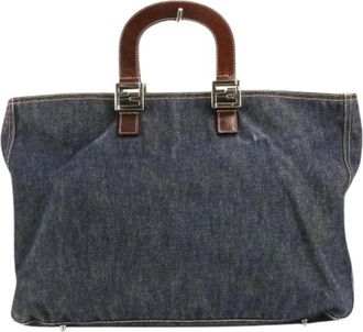 Fendi Pre-owned Denim Tote Bag - Dames - Vintage Shopper - Blauw - ONE Size - Denim - Vintage