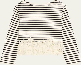 Veronica Beard Hovey Striped Lace Top