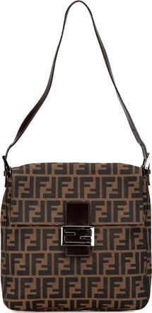Fendi Pre-owned Womens Zucca Pattern Shoulder Bag - Tan Textile - One Size