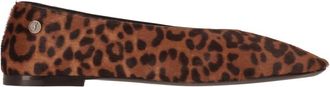 Saint Laurent Brown Animal Print Ballet Flats