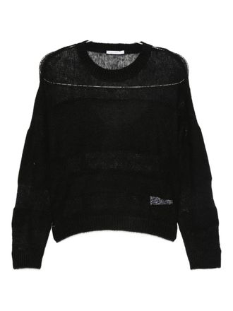 Patrizia Pepe crew-neck sweater - women - Acrylic/Nylon/Wool/Alpaca - II - Black