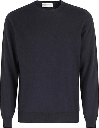 FILIPPO DE LAURENTIIS Girocollo Lana Cashmere - Heren - Ronde hals truien - Blauw - 2XL - Wol - Truien & Vesten