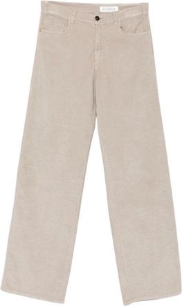 White Sand Rechte broek - Dames - Broeken - Beige - Maat: S Katoen