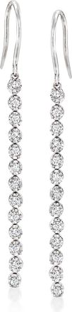 Ross-Simons Diamond Linear Drop Earrings in Sterling Silver