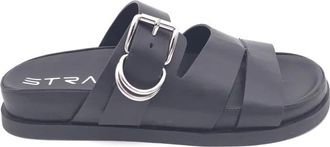 Strategia K-32 Slider - Dames - Sandalen - Zwart - 40 EU - Leer - Schoenen
