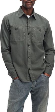Rag & Bone Overdyed Denim Button-Up Work Shirt in Drkgrn at Nordstrom, Size Medium