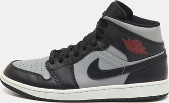Air Jordan s Black/grey Leather Jordan 1 Mid Shadow Red Sneakers