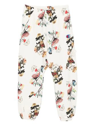 Undercover x Champion floral-print track pants - women - Cotton/Polyester - M - Neutrals