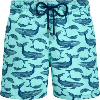 Vilebrequin Men Swim Shorts Whales in Blue Note at Nordstrom, Size Xx-Large