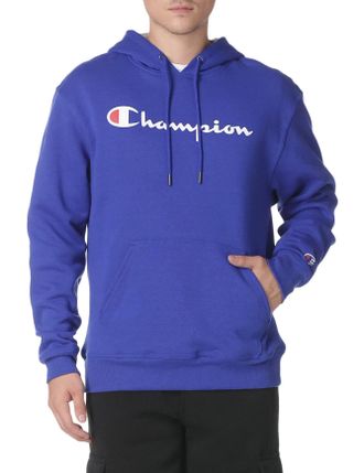 Champion Mens Graphic Powerblend Fleece Pullover Hooded Sweatshirt, Surf the Web, L UK