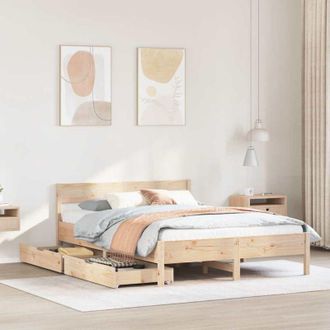 vidaXL Vidaxl - Estructura De Cama Sin Colch&oacute;n Madera Maciza De Pino 120x190 Cm