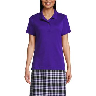 Lands End School Uniform Short Sleeve Feminine Fit Interlock Polo Shirt in Deep Purple at Nordstrom, Size Xx-Small