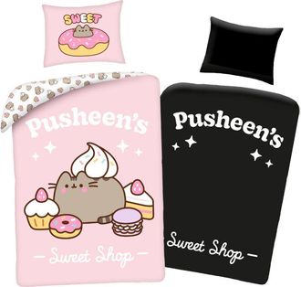 OEM Juego De Cama Que Brilla En La Oscuridad 140x200 Pusheen Kitten Sweet Pink