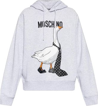 Moschino Sweatshirt met kleurrijke print - Heren - Hoodies - Grijs - S - Katoen - Hoodies & sweatvesten