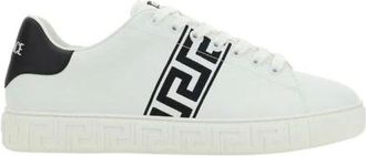 Versace Schoenen, Heren, Wit, 44 EU, Leer, Greca Leather Sneakers