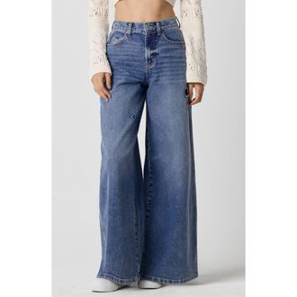 Florence By Mills Total Softie Heart Wide Leg Jeans in Med Wash at Nordstrom Rack, Size 6