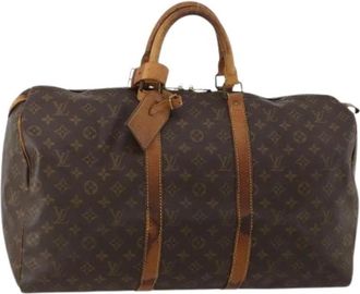 Louis Vuitton Pre-owned Keepall 50 Boston Bag - Dames - Vintage Weekendtas - Bruin - ONE Size - Leer - Vintage