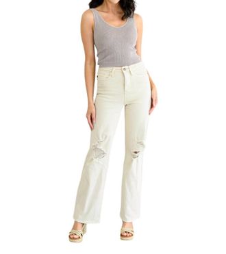 Judy Blue Selena Distressed 90s Jeans In Bone