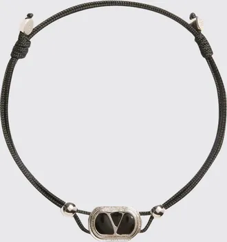 Valentino Garavani Bracciale VLogo Signature in cotone con chiusura a coulisse