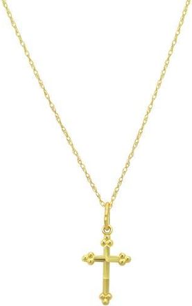 Candela Jewelry 10K Yellow Cross Pendant Necklace in Gold at Nordstrom Rack