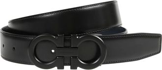 Ferragamo Accessoires, Heren, Zwart, 85 CM, Cintura Gancini Reversibile