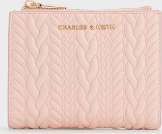 Charles & Keith Apolline Textured Top-Zip Wallet