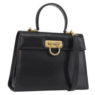 Ferragamo Pre-owned Handbags, female, Black, Size: ONE SIZE Pre-owned Handbag