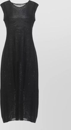 Antonelli sequined sleeveless knee-length knitted dress