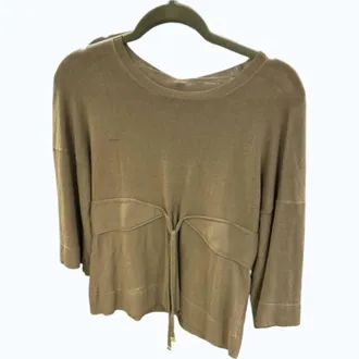 Manila Grace Womens Tie Shirt In Green