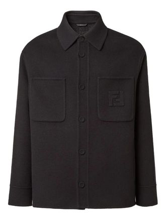 Fendi Mens Wool Overshirt - Black - Size EU 50 (Mens)