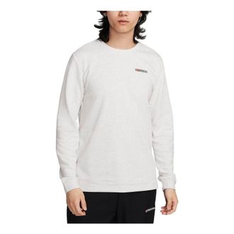 Nike Dri-FIT Track Club Fleece Long-Sleeve Crew Neck Running Sweatshirt White FB5510-025